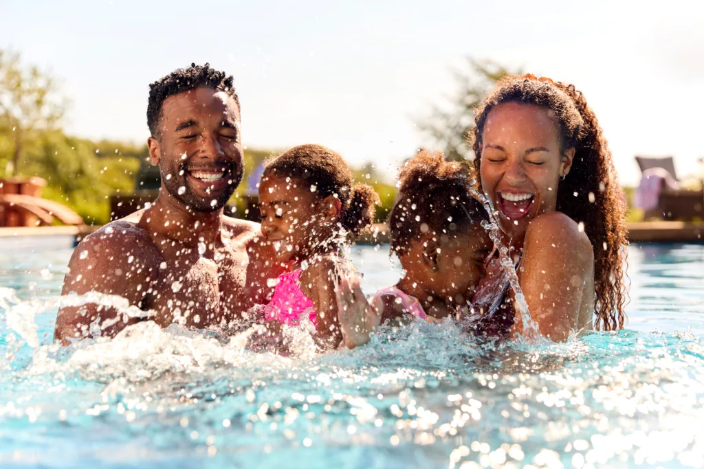 family at pool punchies